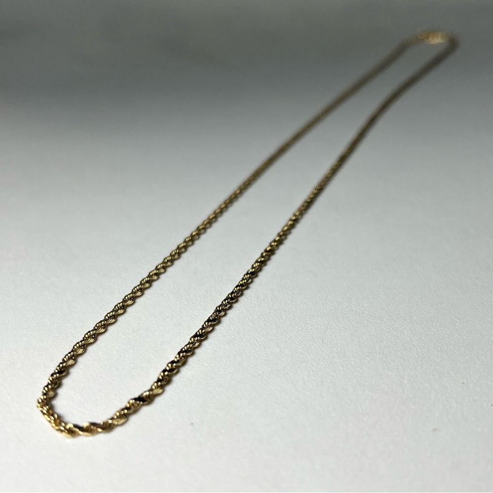 RARE 14K Solid Gold Diamond Cut Rope Chain